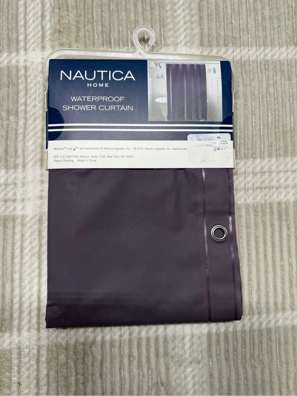 Nautica Waterproof Shower Curtain in Purple